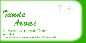 tunde arvai business card